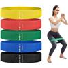 ZORVYX Elastici Fitness Set di 5 Loop Bande Elastiche Fitness in Tessuto, Confortevole Fascia Elastica per Allenamento di Gambe e Fianchi, Palestra, Yoga, Pilates