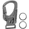 Ahiller Moschettone Portachiavi, 5 cm Metallo, con 2 Anelli Chiave, Gancio Esterno, Portachiavi Piccolo Unisex (Red Brass-1P)