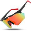 Wennala Occhiali da Ciclismo per Uomo Donna，Occhiali Da Corsa Con Nasello Regolabile e Archetto Uv400， Occhiali Da Sole Sport Per Bicicletta/Moto/Corse/Sci Rave