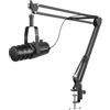 FerBuee Microfono Dinamico XLR/USB per Registrazione Vocale, Podcasting, Gaming, Streaming Live. con Jack per Cuffie da 3,5 mm, Eco, Pulsante Mute. Microfono Cardioide per PC/MAC/PS4/PS5/Mixer
