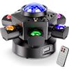 DazzlingStage 150W Palco Teste Mobili, 6 LED 4-in-1 d-mx512 Fascio Stroboscopico RGBW Miscelazione Colori Effetti Cielo Stellato e Sfera Magica X-asse 540° con Telecomando per Matrimonio Festa Teatro DJ