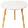 VIIROUD Tavolino rotondo in stile nordico per vetrate con design a bassa altezza, ideale per il balcone del tè pomeridiano, 50 x 50 x 40 cm, bianco