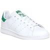 Adidas Stan Smith J, Scarpe da Basket Unisex - Bambini, Bianco (Footwear White/Footwear White/Green), 35.5 EU