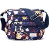 Wafybsre Borsa a tracolla da donna in nylon multi tasche borsa a tracolla impermeabile floreale messenger borse e borse, Piccolo fiore rosa, Casual