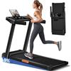 LONTEK Tapis Roulant Salvaspazio con Inclinazione 9%, Tapis Roulant Elettrico 12KM/H, Tapirulan Pieghevole da Casa con Motore da 3.0 HP e Display LED, Carico Massimo 136KG