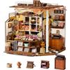 ROBOTIME Kit Casa delle Bambole in Miniatura Henry's Chocolate, Fai-da-te in Legno con LED, Modellismo da Costruire Adulti, Regalo Creativo per Adulti e Adolescenti