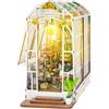 FEIMUOSI Book Nook Kits Case dei Giardino: Casa Delle Bambole in Legno con Luci LED, 3D Miniatura Fai Da Te Miniature da Costruire, Book Scaffale Inserto Decorazione, Regalo per Bambini e Adulti