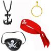 yolzhxe 4 Pezzi Costumi da Pirata per BambiniFeste, Costume Da Pirata Set con Bandana, Accessori Costume per Halloween Carnevale Cosplay, Dress Up Festa Regalo di Natale