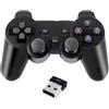 Generico Joypad Wireless Controller PC PS Portatile con Luce Wifi 2.4ghz Batteria Ricaricabile da 750mAh Vibrazione gamepad per Compuer desktop Joystick PC android box Compatible colore Nero