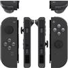 eXtremeRate Tasti Kit per Joycon,Pulsanti Direzionali ABXY SR SL L R ZR ZL Trigger Grilletto Molle Ricambio per Nintendo Switch/OLED Controller con Cacciaviti,Senza Joycon-Trasparente Nero