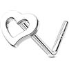 OUFER 20G Cuore Piercing Naso Nostril Argento 925 L Anello Naso 7 mm Nose Screw Gioielli Per il Corpo Per Le Donna Nose Piercing Jewellery
