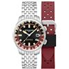 Spinnaker Bradner GMT SP-5121 - Orologio automatico da uomo, 42 mm, con cinturino in acciaio inox massiccio, Rosso Sombre, Bradner Gmt Automatico