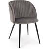 Bizzotto Sedia Queen Velvet grigio cadetto