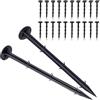 Giutsaull Chiodi a Terra, 100 Picchetti Lunghi 11 cm, Picchetti Molto Resistenti con Ganci in Direzione Opposta, 6 Barbe, Ancoraggio a Terra Nero, Rete per Talpe, Drenaggio, Tessuto Non Tessuto da Giardino