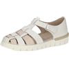 CAPRICE Comfort Sandali bassi da donna in pelle con chiusura a strappo, Bianco (Offwhite/Beige), 37 EU