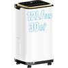 Devoko Deumidificatore Elettrico da 12 L, Deumidificatore Elettrico con Sensore di Umidità, Serbatoio Acqua 2,2 L, Timer 24 Ore, Per Casa