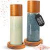 Moritz & Moritz PEPE Set 2 Macinaspezie Blu/Verde - Macinapepe e Macinasale in Ceramica, Legno di Acacia e Gres, Regolazione Macinatura, Ricaricabili per Sale, Pepe e Spezie