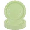 DHAIQC 50 piatti di carta verde salvia, 18 cm, smerlati, per feste, usa e getta, per torte, dessert, cene, compleanni, baby shower, matrimoni, decorazioni per feste (verde salvia, 18 cm)
