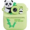 Denash Camera da Stampa Istantanea a Doppia Lente da 48 MP con Zoom 16x, Filtri per Giochi Musicali, Registrazione Video HD Full Schermo da 2,4 Pollici, Design a Tripla Guardia, Giochi (panda verde)