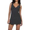 Dubute Abito corto estivo da donna a pois con scollo a V profondo senza maniche a linea ad A, mini abiti Boho prendisole Streewear, A-nero Dot, M