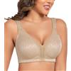 Curyon Minimizer Bra Donna Senza Ferretto Taglie Grandi Coppe Intere Senza Imbottitura Comfort sulla Schiena Morbido Elasticità Senza Ferretto Beige 6B