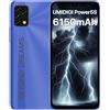 UMIDIGI Smartphone Power 5S con 6150mAh, Android 11 Telefone 4GB+256GB Espandibile, 6,53HD+ Schermo, 16MP+8MP, 3 Slot, 4G Dual SIM Telefoni cellulari con 32GB ROM, Face Unlock, Global LTE Bands, Blu