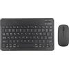 Zunate Combinazione Mouse e Tastiera Bluetooth, Set Wireless Sottile Compatto Ultra Silenzioso, Ergonomico 1600 DPI, Ricaricabile per Tablet Computer Casa Ufficio (Nero)