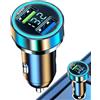 Wisylizv Caricabatteria da auto portatile a ricarica rapida, Caricabatteria da auto USB portatile | Caricatore per auto 120w/240w - Caricabatterie per auto con display digitale 6 funzioni di protezione per via