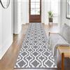 SHACOS Tappeto a passatoia lungo per corridoio, 66 x 300 cm, antiscivolo, lavabile e antiscivolo, per cucina, corridoio, grigio