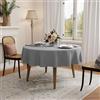 GFCC Tovaglia Rotonda 180 cm Grigio - Tovaglia per 8-10 Posti Poliestere Lavabile Antimacchia Elegante Tovaglie per Soggiorno, Cucina, Sala da Pranzo, Giardino Esterno Compleanno, Natalizie, Feste