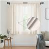 Encasa XO Tende solide in poliestere con parentela, 140x183 cm Window set di pannelli di 2 - Crema Poly, tasca a bordo, filtro leggero, tende per porta, camera da letto, soggiorno