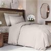 CGK Unlimited Set copripiumino Grigio chiaro 3 pezzi 140x200 cm - Morbido in microfibra poliestere, elegante e resistente con 2 federe 65x65 cm lavabile in lavatrice, con chiusura a cerniera e lacci.