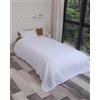 nottoc Copriletto waffelpique in 100% cotone, double face, 220 x 240 cm, colore: bianco