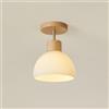 ZenithBeam Mini Lampadario Camera Da Letto, Plafoniera Da Soffitto Moderno in Legno E Vetro, Semplice Per Soggiorno, Passway, E27