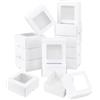 BENECREAT 12 scatole di carta kraft bianca con finestra trasparente, 10 x 10 x 5 cm, confezione regalo quadrata in carta kraft per regali di nozze fai da te