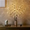 EAMBRITE Set di 3 alberi luminosi con 60 LED, rami luminosi impermeabili per uso interno ed esterno, rami decorativi elettrici per decorazioni natalizie, pasquali e di Halloween, marrone, 76 cm