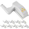 suuosl Set di 10 luci a cerniera a led per cerniera porta armadio, illuminazione speciale con sensore automatico, lampada da armadio senza fili 12 V, luce cucina, camera da letto, armadio, led per mobili