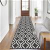 SHACOS Tappeto per Corridoio Lungo 60x240 cm Antiscivolo Tappeto Passatoia per Corridoio Lavabile Tappeto Runner Ingresso Lungo Tappeto per Ingresso, Cucina - Nero