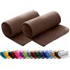 wometo Set di 2 coperte in pile polare, OekoTex, 130 x 160 cm, circa 400 g di peso, con effetto anti-pelucchi e bordo rimagliato, colore: marrone