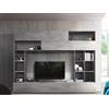 REDÒKASA Parete Attrezzata Pratiko MADE IN ITALY con Base TV, 1 Cassetto, 2 Ribalte e 1 Vasistas, design moderno ideale per soggiorno, sala da pranzo, cucina, camera da letto (Cemento/Ossido)