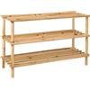 vetrine inrete Vetrineinrete® Scarpiera Orizzontale portascarpe scaffale Organizer Scarpe salvaspazio impilabile Panca in Legno 74599 (3 Ripiani)