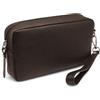 FAST WORLD SHOPPING Pochette da Polso Vera Pelle, Borsello da Uomo con Manico Removibile, Marsupio a Mano Made In Italy, Borsa con Maniglia Sotto Braccia Ufficio Viaggio Casual 22x12x5 cm (Marrone)