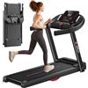 CURSOR FITNESS CURSOR Tapis Roulant Elettrico Salvaspazio 14KM/H, Tapis Roulant Pieghevole con Cardiofrequenzimetro e 3.0HP Motore Silenzioso Potenziato, Treadmill con 12 Programmi di Allenamento, 136KG