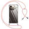 Pnakqil Cover per Oppo A5 Pro 4G/5G con Cordino, Trasparente Custodia con Laccio Tracolla Cellulare Girocollo Collana Protettiva per Oppo A5 Pro 5G 6.67, Rosa