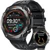 idomars Orologio Smartwatch Uomo con GPS Sport: 1,45 Rotondo Orolog Intelligente con Chiamate Bluetooth Risposta Fitness Tracker 1ATM Impermeabile Monitoraggio Sonno 650mAH Batteria Compatibile iOS Android