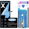 bokman Batteria per iPhone X, 6000mAh Alta Capacità, Kit di Riparazione