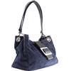 Chicca Borse Pochette a Mano da Donna in vera pelle scamosciata 100% made in Italy 26.5x18x12 cm, Blu