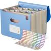 EcoStash Cartella Portadocumenti A4, 12 Tasche Porta Documenti in Paglia di Grano, Raccoglitore Documenti Espandibile per Ufficio Casa, Senza BPA, Ritorno alla Natura,Vita Sana - Blu Professionale