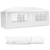 HOMASIS Gazebo Pieghevole 3 x 6 m, Tenda Impermeabile con Pareti Laterali e Finestre, Tendone da Giardino con Borsa per il Trasporto, Gazebo con Protezione UV per Matrimoni, Feste, Bianco (Modello 2)