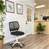 FurnitureR Sedie di ricevimento per ufficio, piccole sedie di accoglienza, regolabile in altezza, ruote selezionabili a 360°, schienale ergonomico, seduta in tessuto traspirante, nero